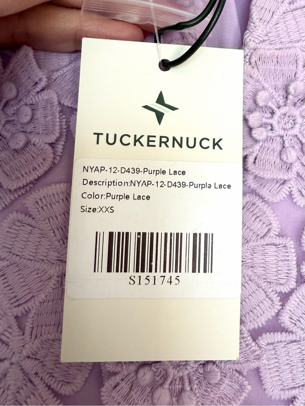 Tuckernuck Lilac Lace 3D Floral Mini Dress Puff Sleeve NWT XXS - Picture 5 of 6